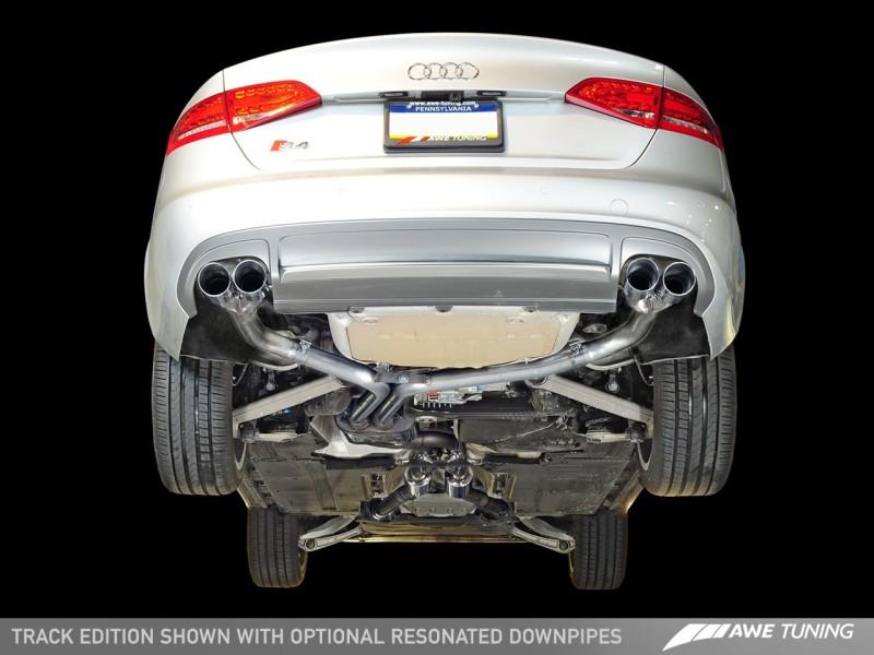 AWE Tuning Audi B8 / B8.5 S4 3.0T Track Edition Exhaust - Chrome Silver Tips (90mm) 3020-42020 Main Image