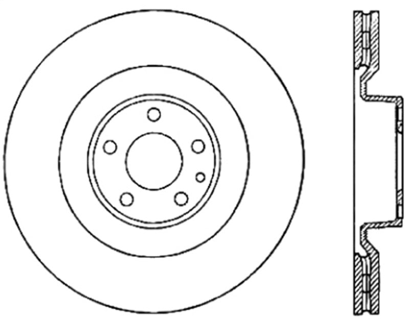 StopTech Sport Cryo Cross Drilled Brake Rotor; Front Right