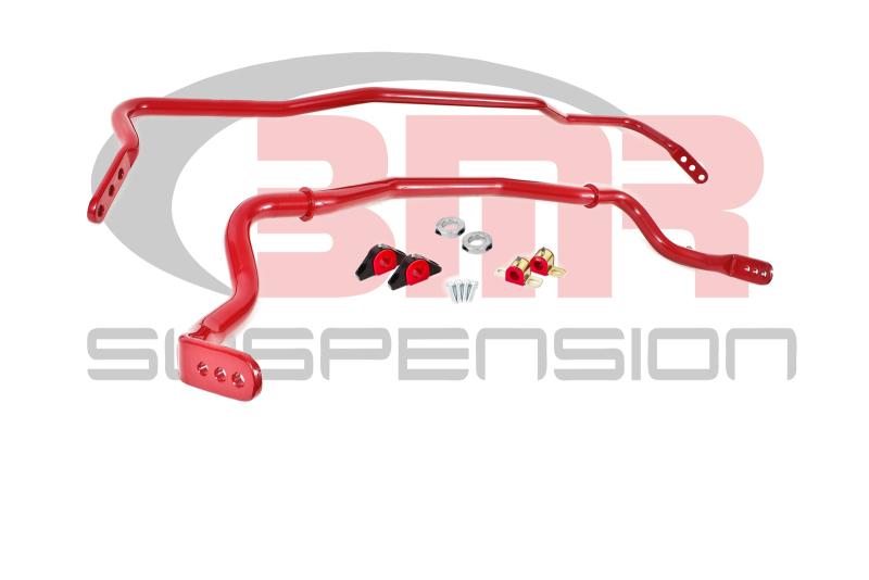 BMR 15-17 S550 Mustang Front & Rear Sway Bar Kit w/ Bushings - Red SB043R Main Image