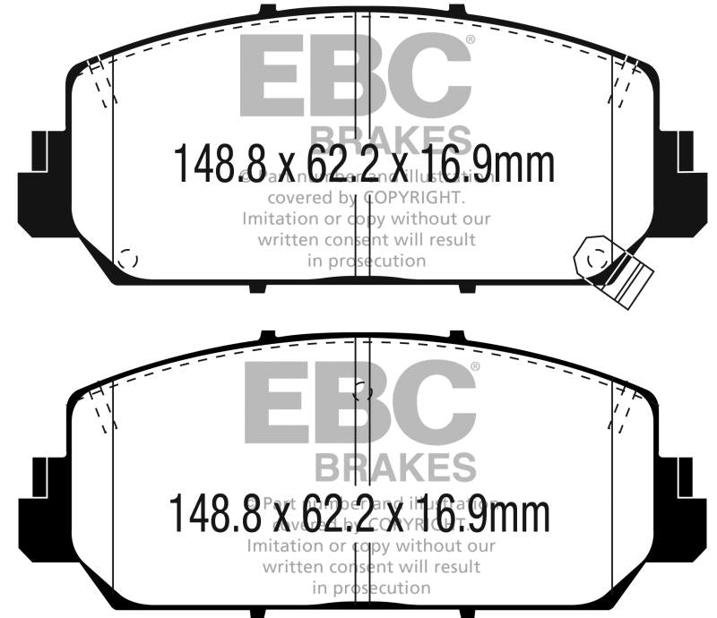 EBC 16+ Acura ILX 2.4 Greenstuff Front Brake Pads DP23049 Main Image