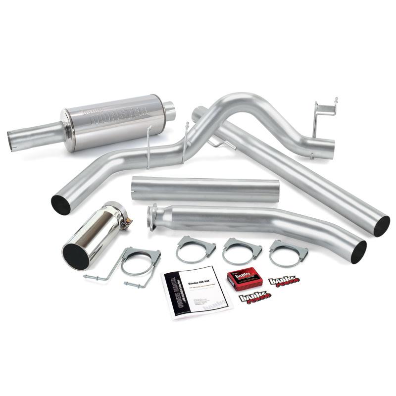 Banks Power 98-00 Dodge 5.9L Ext Cab Git-Kit - SS Single Exhaust w/ Chrome Tip 49358 Main Image