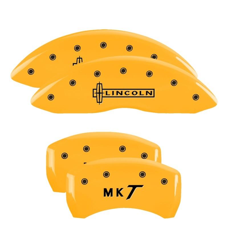 MGP 4 Caliper Covers Engraved Front Lincoln Engraved Rear Star logo Yellow finish black ch 36012SLC1YL Main Image