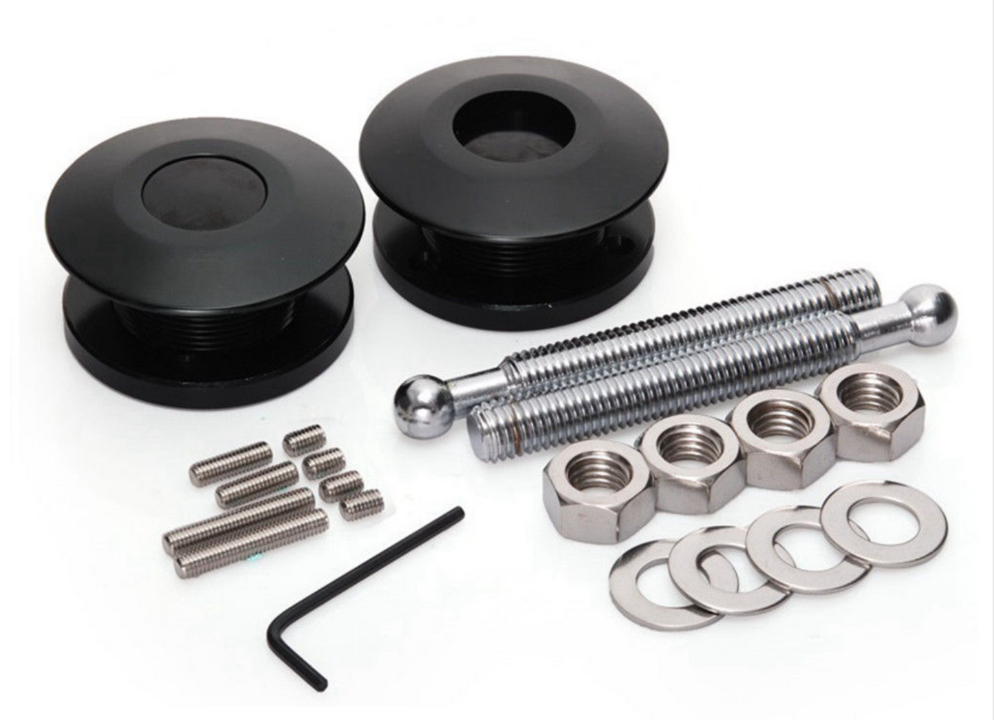 Push Button Billet Hood Pins Lock Clip Kit Car Quick Latch Universal Black