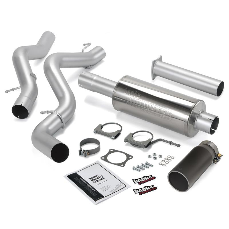 Banks Power 06-07 Chevy 6.6L CCLB Monster Exhaust System - SS Single Exhaust w/ Black Tip 48941-B Main Image