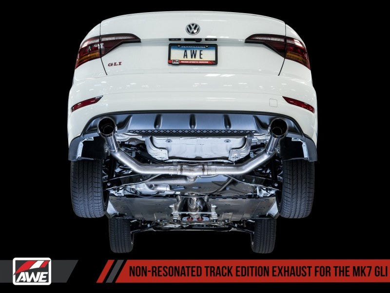 AWE Tuning 18-19 Volkswagen Jetta GLI Mk7 Track Edition Exhaust - Diamond Black Tips (Fits OEM DP) 3020-23036