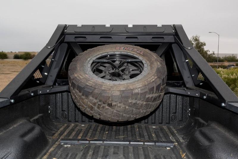 Addictive Desert Designs 99-16 Ford F-250 Super Duty HoneyBadger Chase Rack Tire Carrier C09552NA01NA Main Image