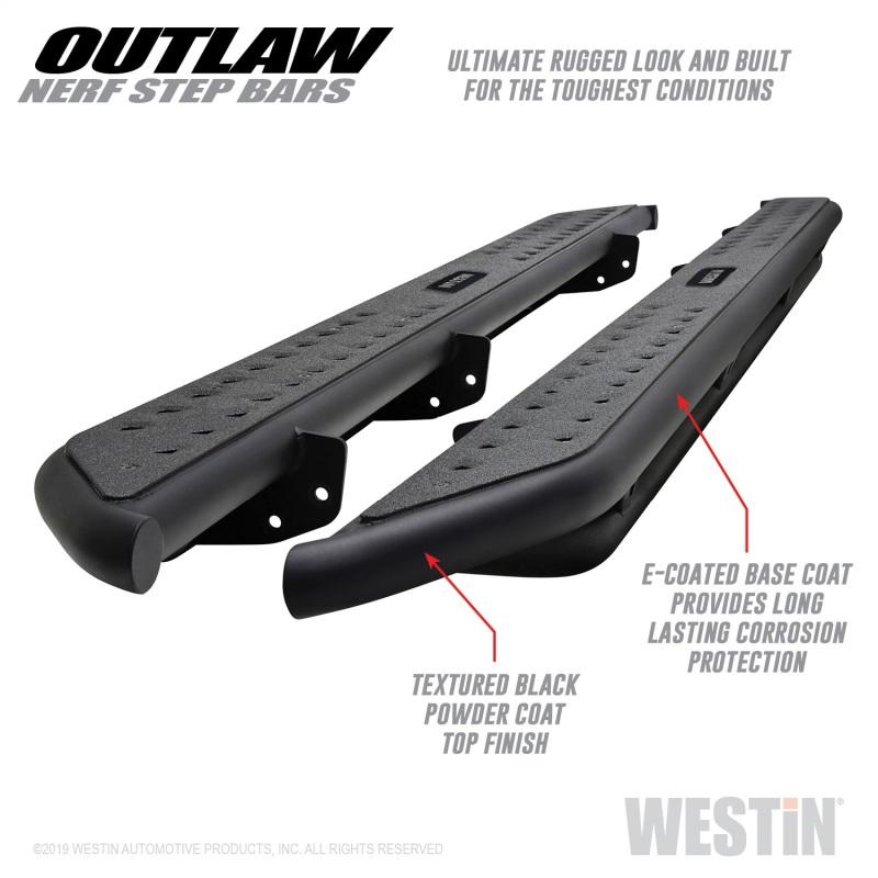 Westin 15-19 Chevrolet/GMC Colorado/Canyon Crew Cab Outlaw Nerf Step Bars 58-53155 Main Image