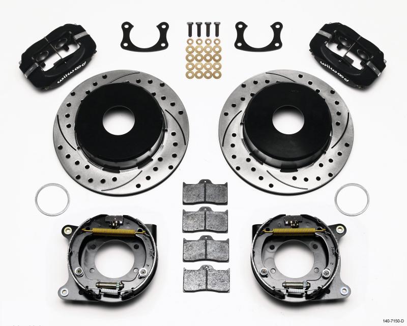 Wilwood Forged Dynalite P/S Park Brake Kit Drilled Big Ford New 2.50in Offset Currie Blank 140-7150-D Main Image