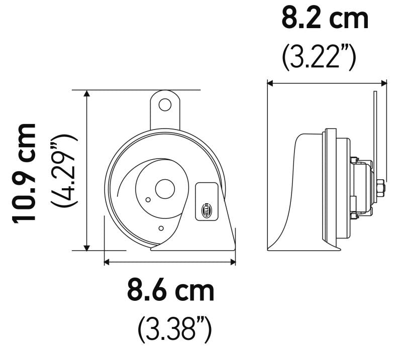 Hella 12V Twin Trumpet Horn Kit with Bracket - Toyota 012010901 Main Image