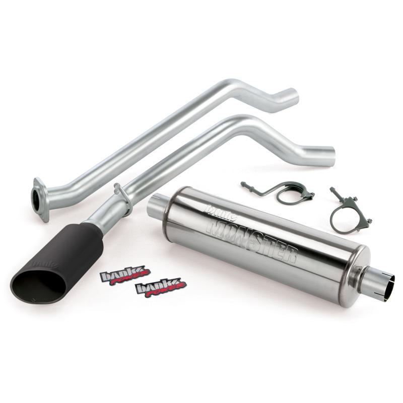 Banks Power 10 Chevy 5.3 CCSB FFV Monster Exhaust System - SS Single Side-Exit Exhaust w/ Black Tip 48351-B Main Image