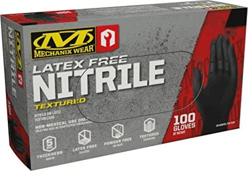 Mechanix Wear HD Black Nitrile 5 Mil XL - 10 Packs (100 Gloves Ea) D03-05-011-100-10