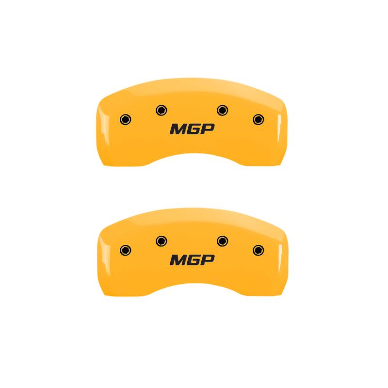 MGP 4 Caliper Covers Engraved Front & Rear MGP Yellow Finish Black Char 2019 Lincoln Continental 36023SMGPYL Main Image