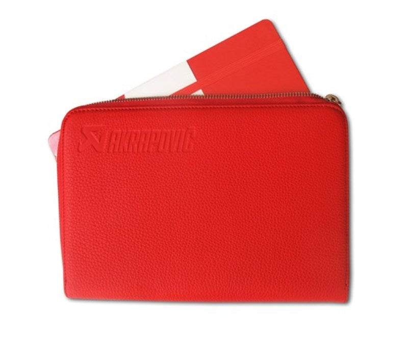 Akrapovic Leather Zip Notebook (M) red 800939