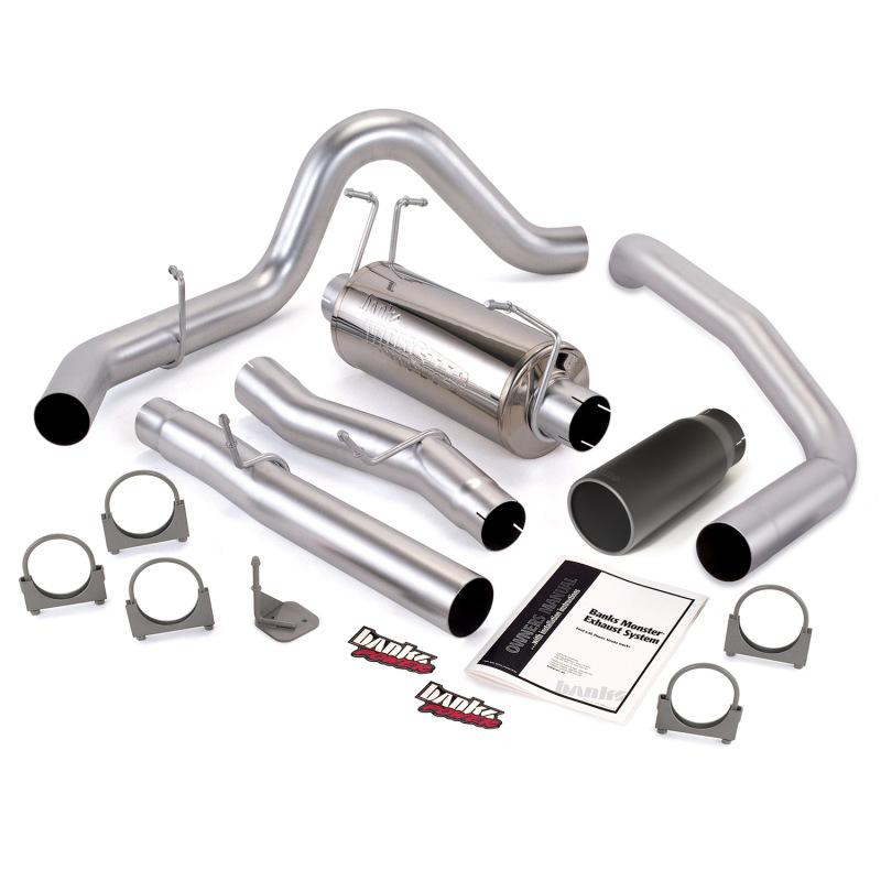 Banks Power 03-07 Ford 6.0L SCLB Monster Exhaust System - SS Single Exhaust w/ Black Tip 48783-B Main Image