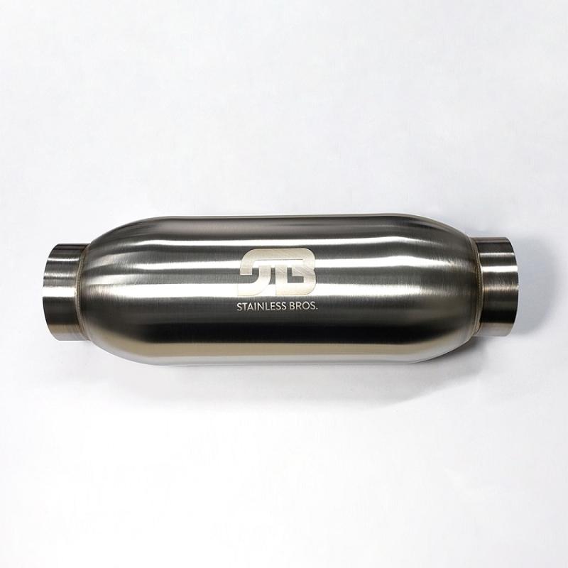 Stainless Bros 4in Body x 18in Length 2.50in Inlet/Outlet Bullet Resonator 615-06346-0111 Main Image