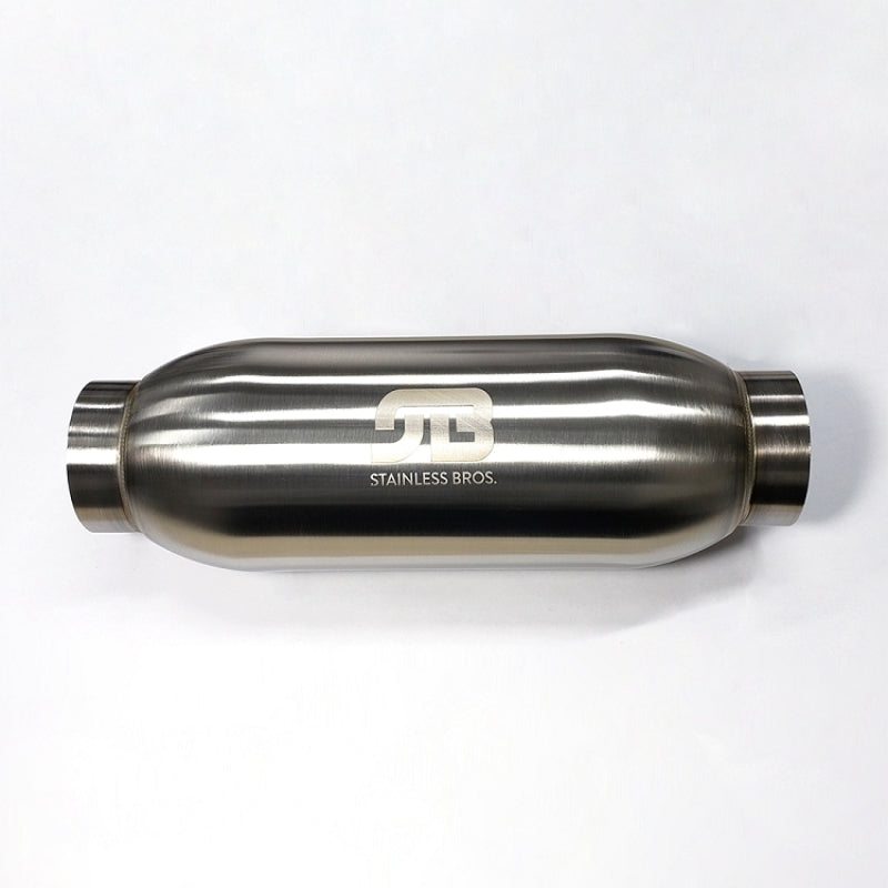 Stainless Bros 5in Body x 12.0in Length 3.50in Inlet/Outlet Bullet Resonator 615-08936-0112