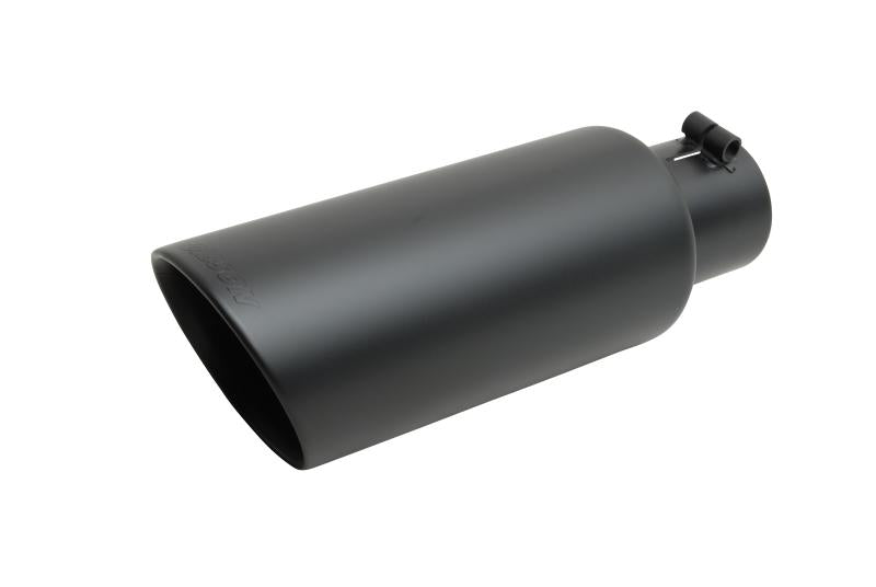 Gibson Round Dual Wall Angle-Cut Tip - 4in OD/3in Inlet/12in Length - Black Ceramic 500427-B Main Image