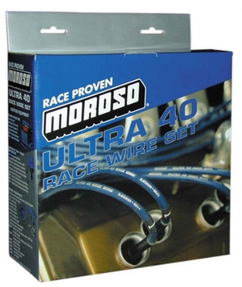 Moroso Chevrolet Small Block (Raised Cam) Ignition Wire Set - Ultra 40 - Unsleeved - Black 73724