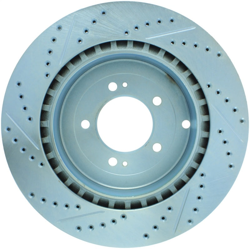 StopTech Select Sport 08-11 Mitsubishi Evo X Slotted and Drilled Left Rear Rotor 227.46075L