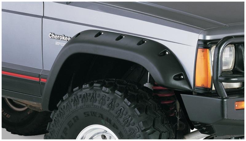 Bushwacker 84-01 Jeep Cherokee Cutout Style Flares 2pc Fits 4-Door Sport Utility Only - Black 10035-07 Main Image