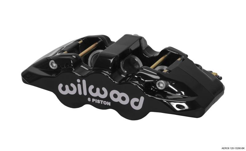 Wilwood Caliper-Aero6-L/H - Black 1.62/1.12/1.12in Pistons 1.25in Disc 120-13290-BK Main Image