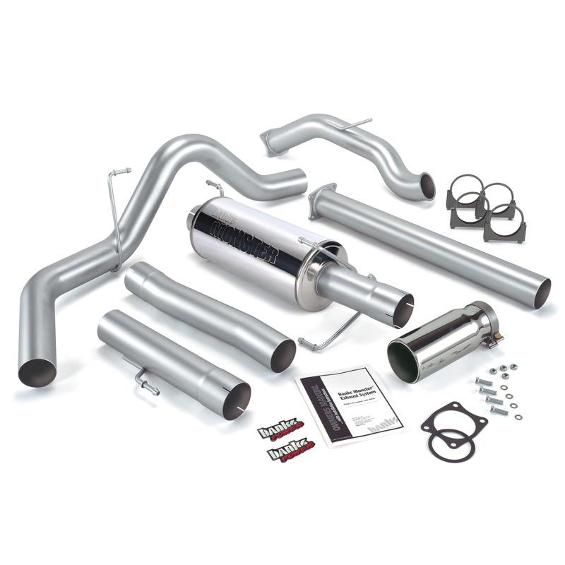 Banks Power 03-04 Dodge 5.9L CCLB(Catted) Monster Exhaust System - SS Single Exhaust w/ Chrome Tip 48642 Main Image