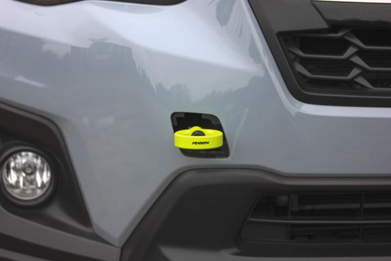 Perrin Tow Hook Kit - Front 13-18 Subaru Forester - Neon Yellow PSP-BDY-237NY Main Image