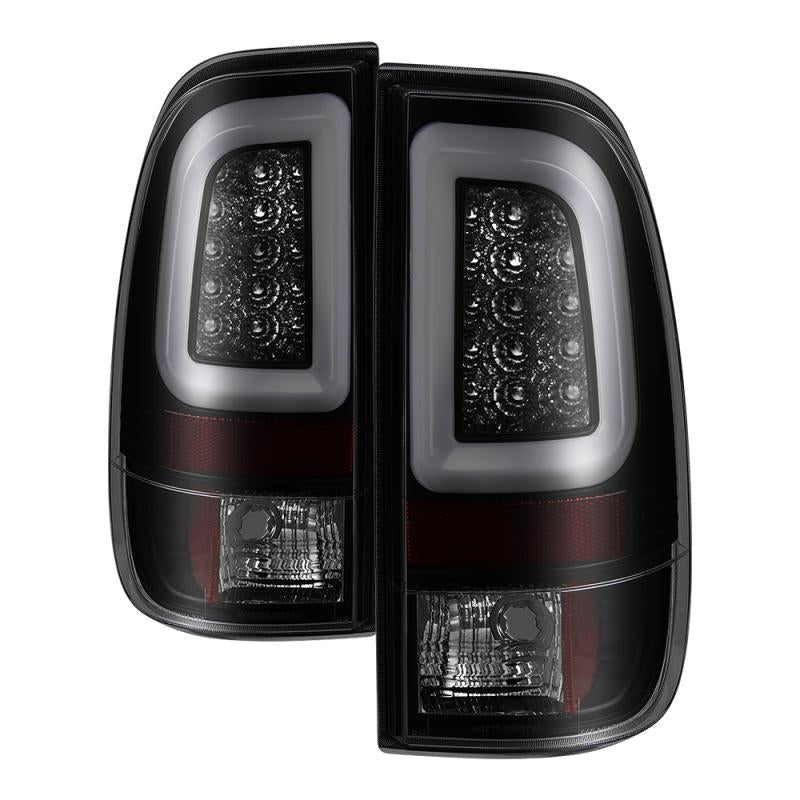 Spyder 08-16 Ford Super Duty F-250 V3 Light Bar LED Tail Lights - Blk Smoke ALT-YD-FS07V3-LBLED-BSM 5084729 Main Image