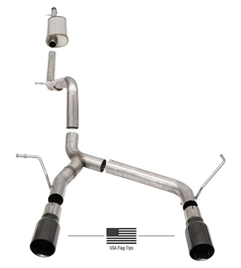 Corsa 18-21 Jeep Wrangler JLU 3.6L 2.75in Sport Cat-Back Exhaust w/ Black Tips 21124BLKUSA