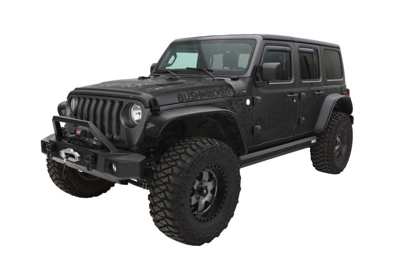 Bushwacker 2018+ Jeep Wrangler (JL) Unlimited Flat Style Flares 4pc - Black 10923-07 Main Image