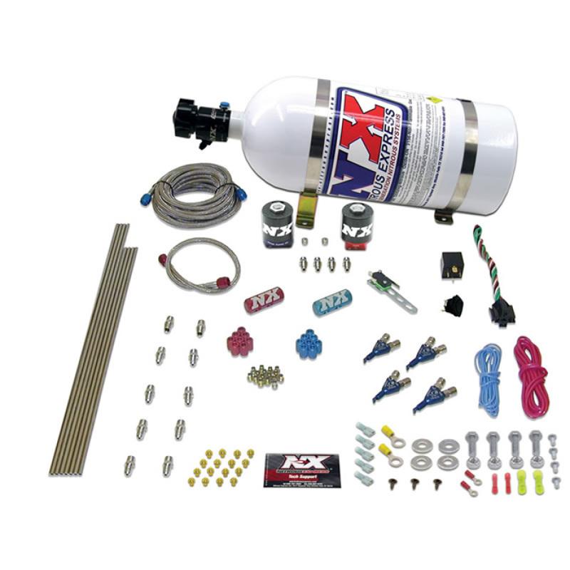 Nitrous Express 4 Cyl Alcohol Nitrous Kit (125-275HP) w/15lb Bottle 80045-15 Main Image