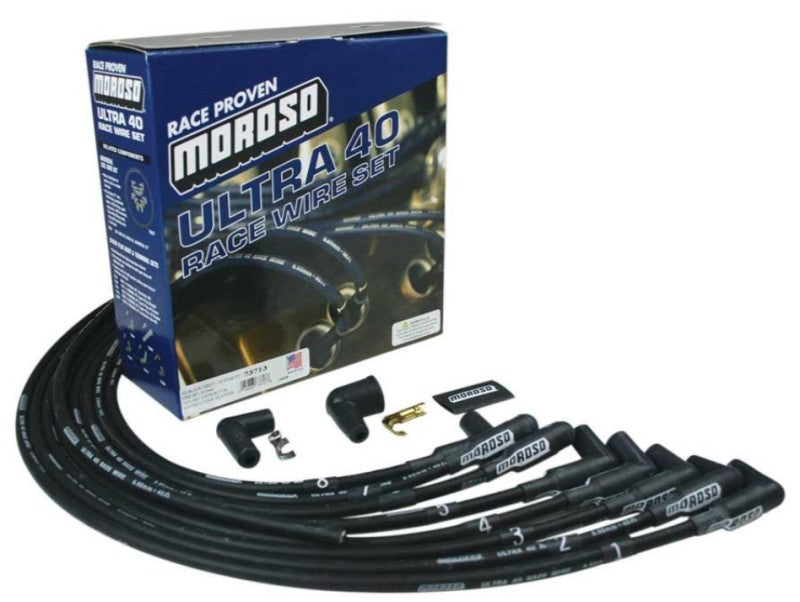 Moroso Chevrolet Big Block Ignition Wire Set - Ultra 40 - Unsleeved - Non-HEI - Under Header - Black 73713