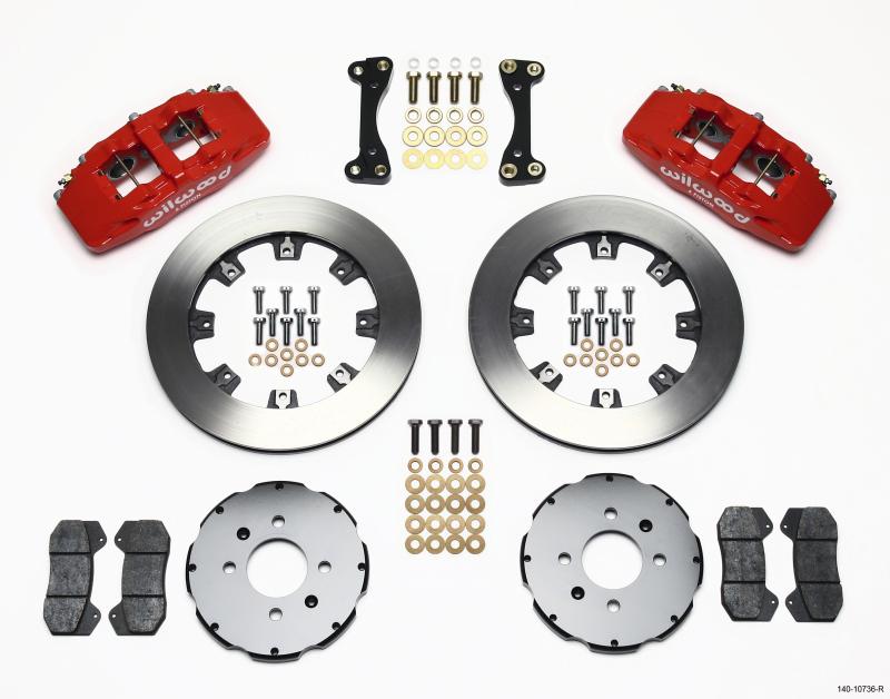 Wilwood Dynapro 6 Front Hat Kit 12.19in Red 90-99 Civic w/240 mm Disc 140-10736-R Main Image