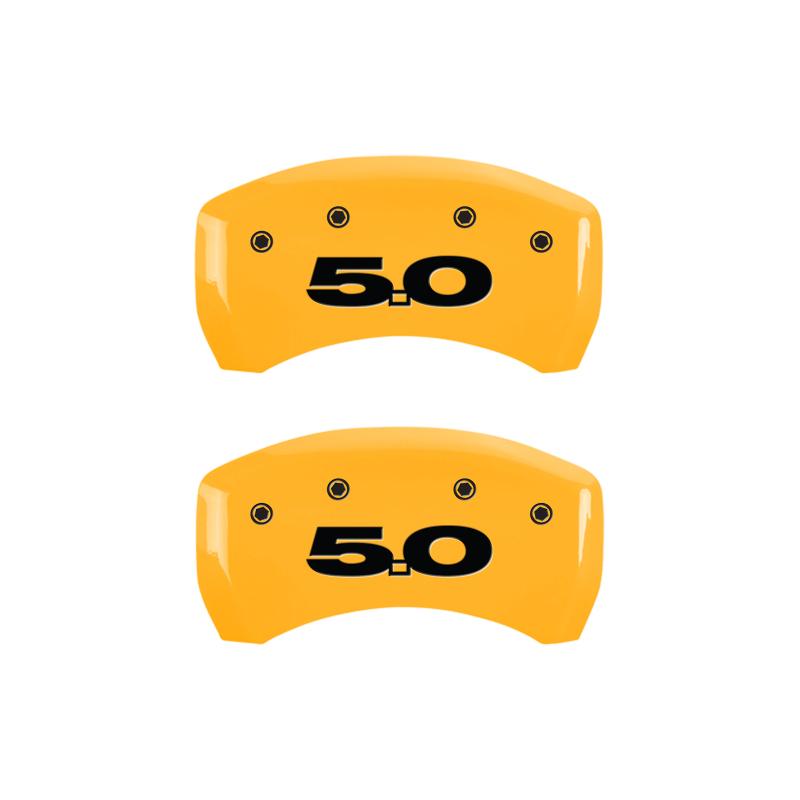 MGP Rear set 2 Caliper Covers Engraved Rear 50 Yellow finish black ch 10010RM50YL Main Image