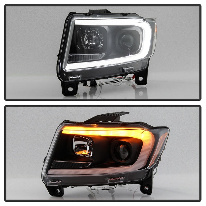 Spyder 11-13 Jeep Grand Cherokee - Light Bar Proj Headlights - Halo Model - Blk - PRO-YD-JGC11-LB-BK 5085795