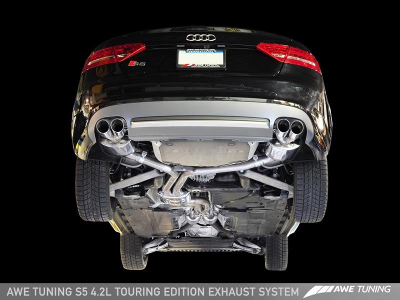 AWE Tuning Audi B8 S5 4.2L Touring Edition Exhaust System - Diamond Black Tips 3015-42026 Main Image