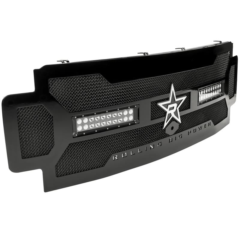 RBP RX-3 Midnight Edition Black LED Grille (Rivetless) 2017 Ford Super Duty F250/F350 w/Front Camera RBP-968565RL-C Main Image