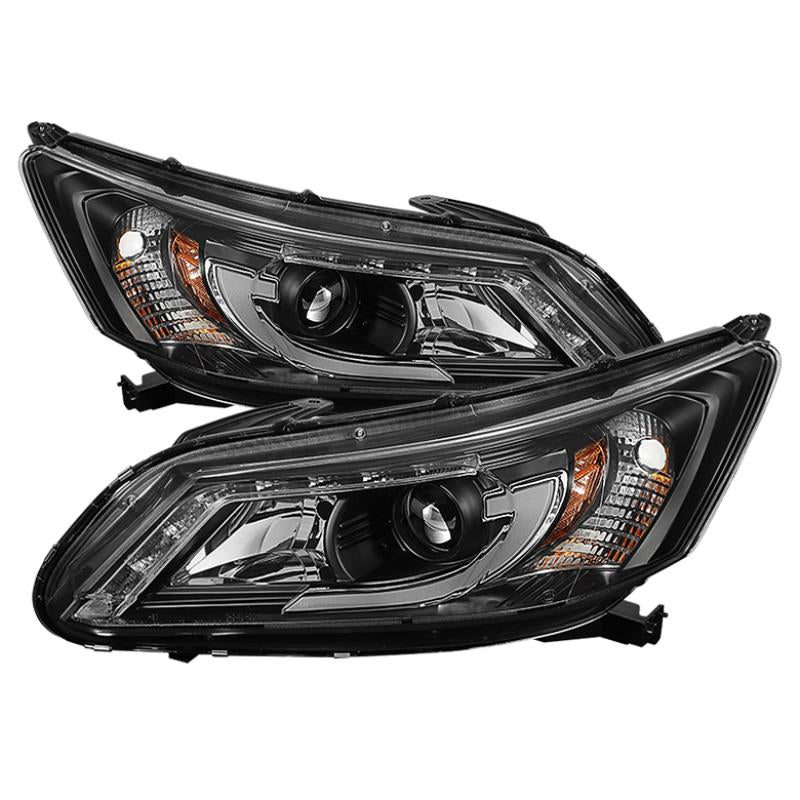 Spyder Honda Accord 2013-2015 4DR Projector Headlights Light Bar DRL Black PRO-YD-HA13-LBDRL-BK 5080530 Main Image