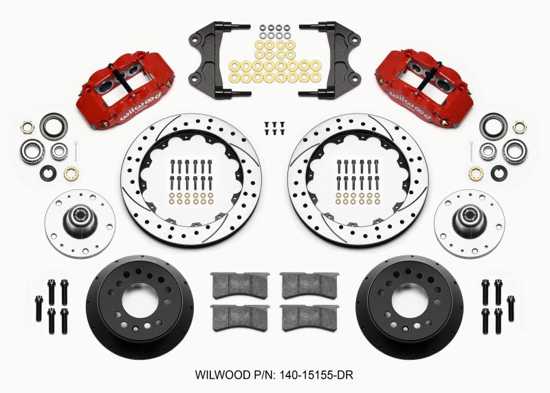 Wilwood Narrow Superlite 6R Front Hub Kit 12.88in Drill Red WWE ProSpindle (5x4.75in 5x5.00in Hub) 140-15155-DR Main Image