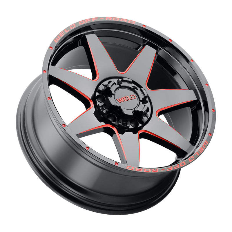 Weld Off-Road W110 20X10 Retaliate 5X127 5X139.7 ET-18 BS4.75 Gloss Black MIL Red 87.1 W11000057475