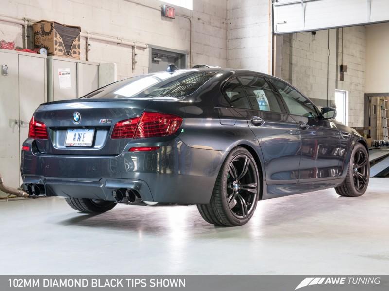 AWE Tuning BMW F10 M5 Touring Edition Axle-Back Exhaust Diamond Black Tips 3015-43066 Main Image