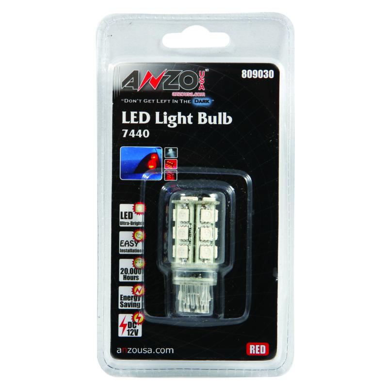 ANZO LED Bulbs Universal 7443/7440 Red 809030 Main Image