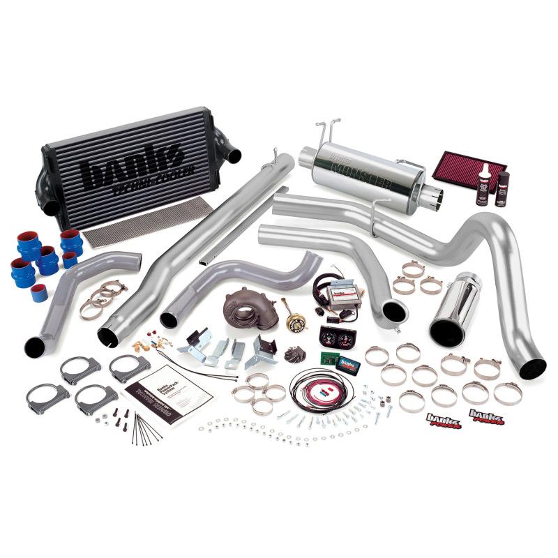 Banks Power 99.5-03 Ford 7.3L F450/550 Auto PowerPack System - SS Single Exhaust w/ Chrome Tip 47461 Main Image