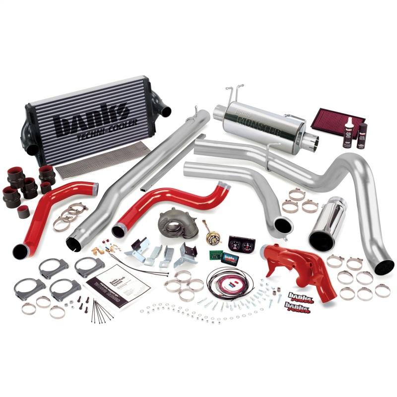 Banks Power 99.5 Ford 7.3L F450/550 Man PowerPack System - SS Single Exhaust w/ Chrome Tip 47443 Main Image