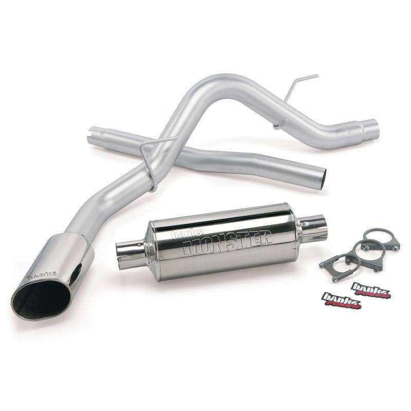 Banks Power 09-10 Ford F-150 5.4L CCSB/CCLB Monster Exhaust System - SS Single Exhaust w/ Chrome Tip 48747 Main Image