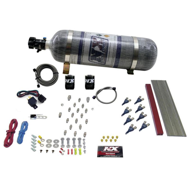 Nitrous Express GM LT1/LS1 Pro Piranha Nozzle Gas Nitrous Kit w/Composite Bottle 80010-12 Main Image