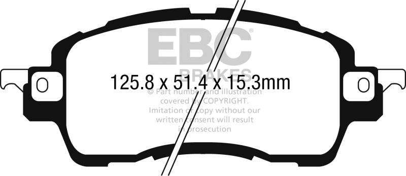 EBC 2016+ Toyota Yaris iA Greenstuff Front Brake Pads DP22275 Main Image