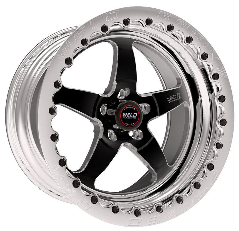 Weld S71 17x12 / 5x4.5 BP / 4.8in. BS Black Wheel (Medium Pad) - Polished Single Beadlock MT 71MB7120A48G Main Image