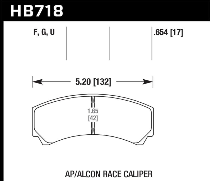 Hawk DTC-80 AP Racing/Alcon HB110 w/42mm Rad Depth Racing Brake Pads HB718Q.654 Main Image