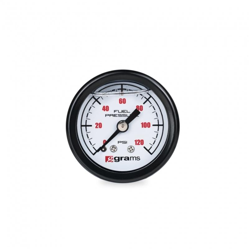 Grams Performance Universal 0-120 PSI Fuel Pressure Guage - White Face G2-99-1200W Main Image